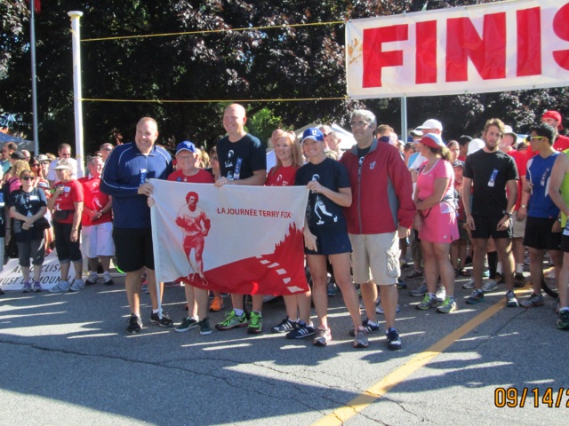 The missing flag at the start of hometown run in Port Coquitlam on Sunday. 