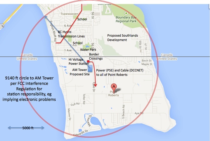 Map showing the location of the proposed radio tower.