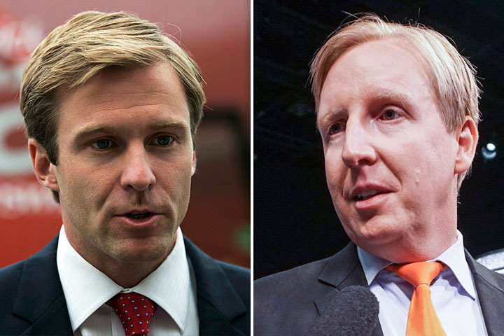 New Brunswick Liberal Party Leader Brian Gallant (L) and New Brunswick NDP Leader Dominic Cardy (R).