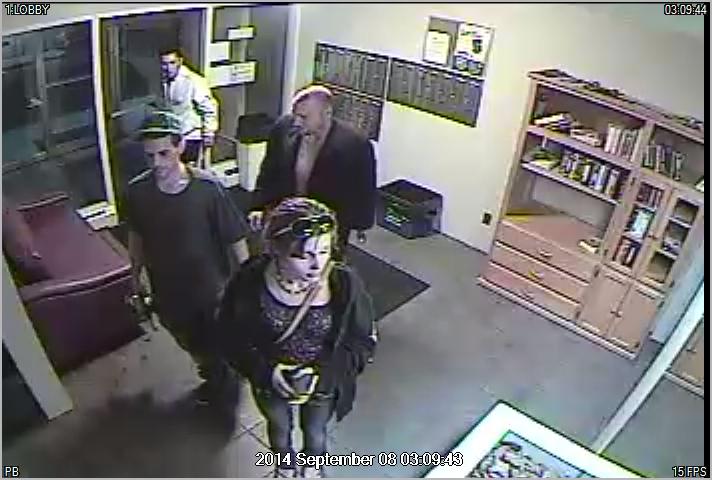 Surveillance video image of the four suspects in a Langley home invasion.