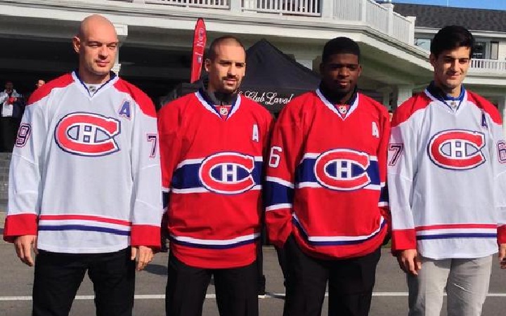 2014 Montreal Canadiens' alternate captains Andrei Markov, Tomas Plekanec, P.K. Subban and Max Pacioretty, September 15, 2014.