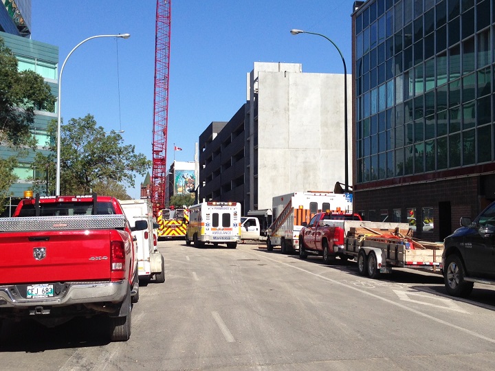 Ambulance on Hargrave St. in Winnipeg on Monday, September 15, 2014.