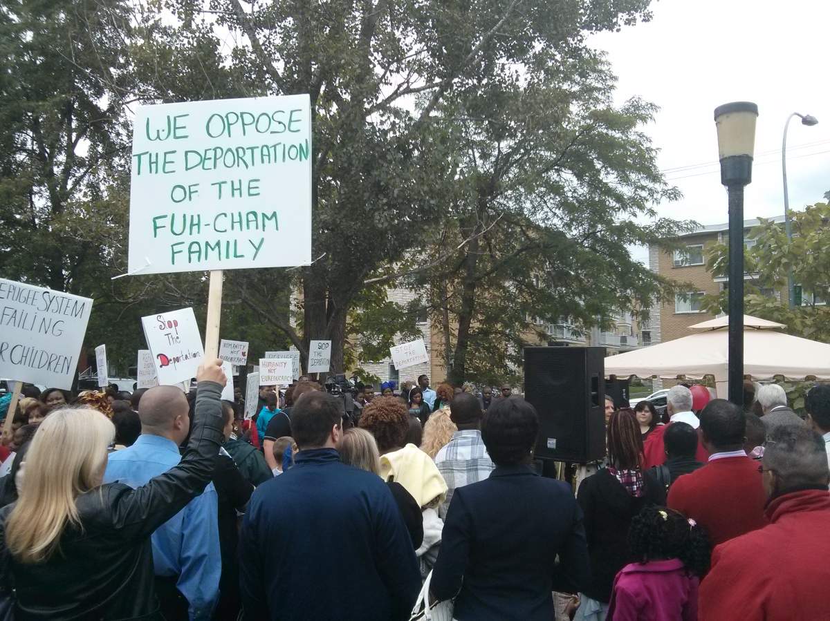 The rally for the Fuh-Chams at St. Jean Brebeuf in Lasalle.Sunday, September 14, 2014.