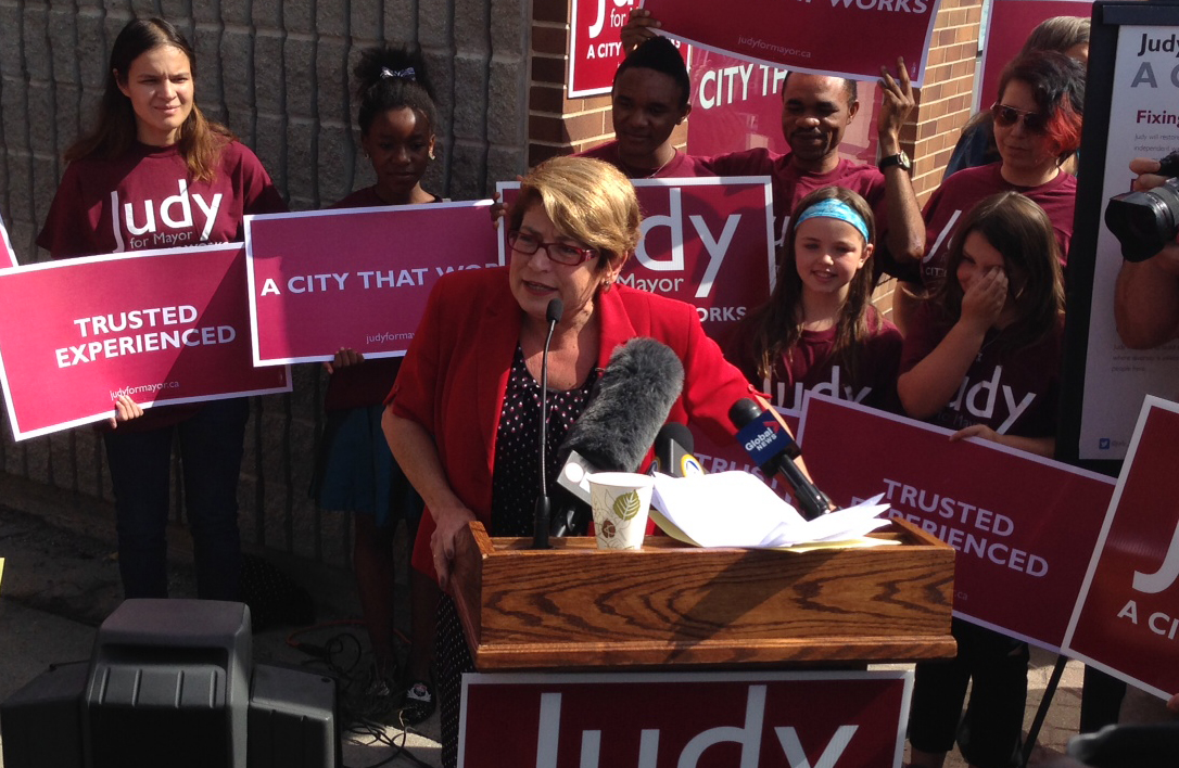 Judy Wasylycia-Leis announced what she called her four commitments to Winnipeg on Tuesday.