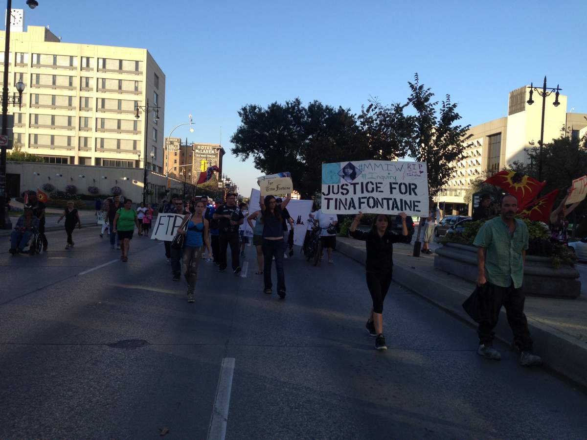 Protesters gathered on September 26 to renew calls for an inquiry into missing and murdered Aboriginal women.
