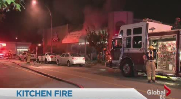 Fire broke out at the restaurant at about 2 a.m.