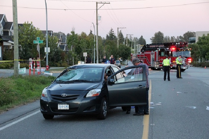 The scene of a fatal pedestrian accident in Langley on Sept. 4, 2014.