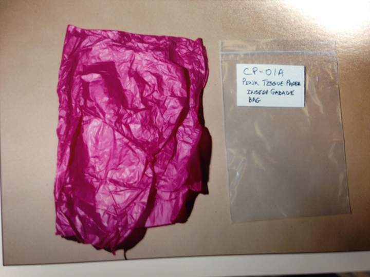 Tissue paper Magnotta allegedly used in parcels that were sent to various locations across the country.