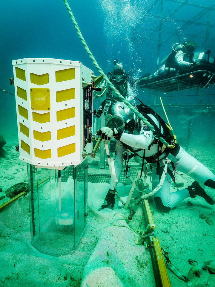 The crew used this drill on Sept. 11 to simulate drilling on Mars.