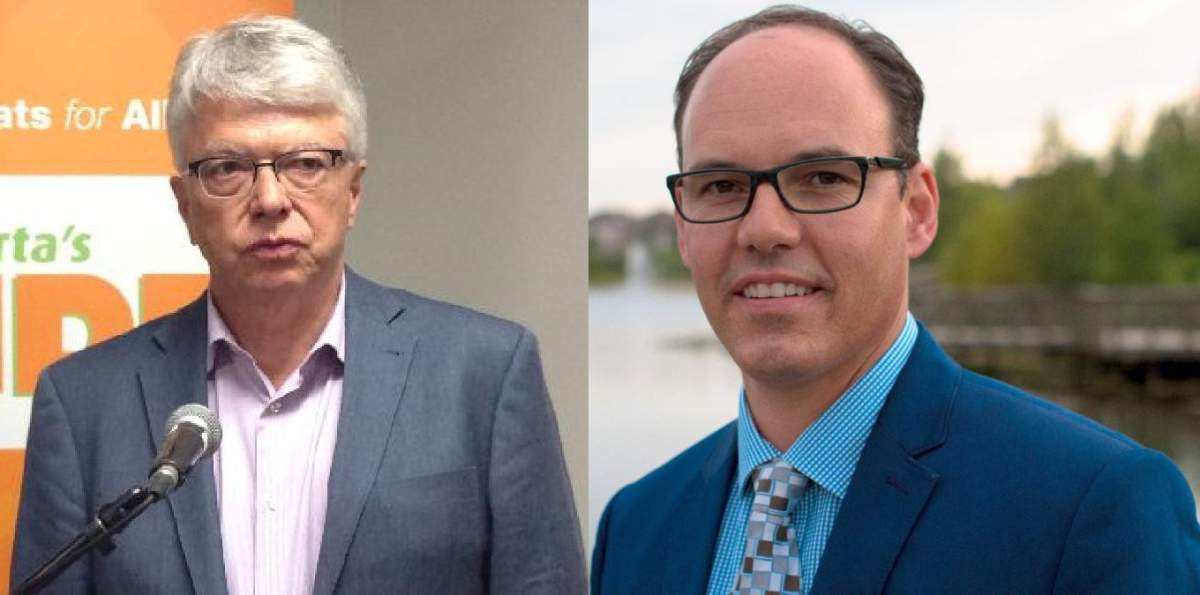 Edmonton-Whitemud candidates Dr. Bob Turner (left) for the NDP and Tim Grover (right) for the Wildrose.