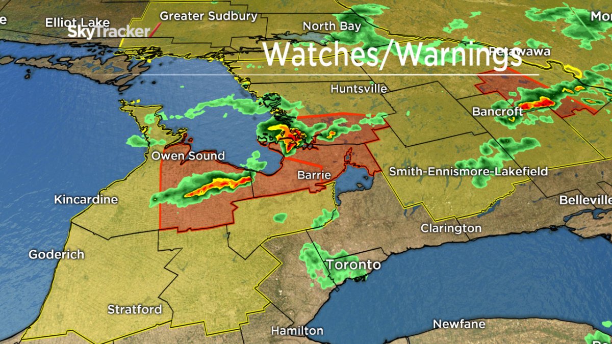 Severe thunderstorm watches and warnings have been issued across parts of southern Ontario.