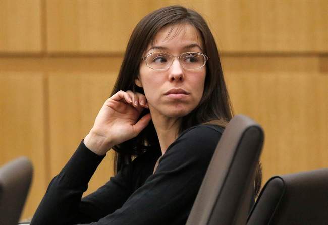 In this Jan. 9, 2013, file photo, Jodi Arias appears for her trial in Maricopa County Superior court in Phoenix. 