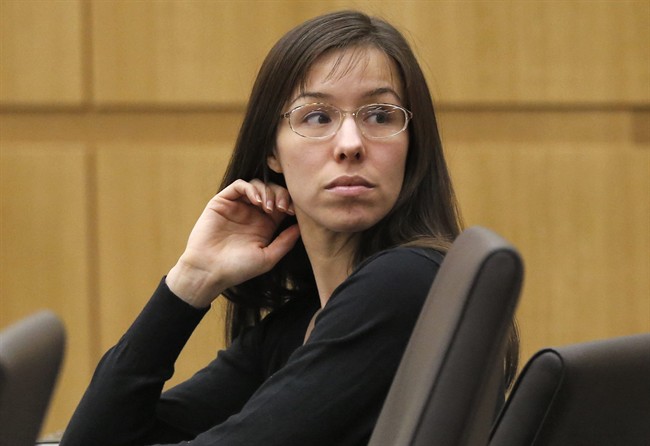 In this Jan. 9, 2013, file photo, Jodi Arias appears for her trial in Maricopa County Superior court in Phoenix. 