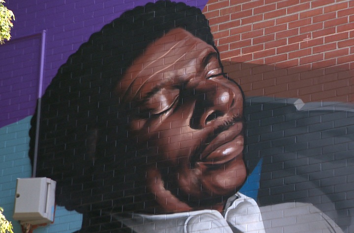 Jazzman Oliver Jones was honoured with some unique street art near his childhood home in Little Burgundy on September 9, 2014.