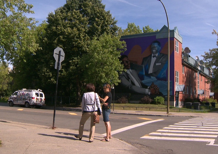 Jazzman Oliver Jones was honoured with some unique street art near his childhood home in Little Burgundy on September 9, 2014.