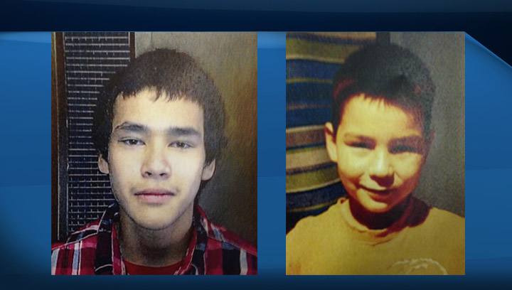 Saskatchewan RCMP are searching for Talon Worme (left) and Malaki Thomas (right), who were last seen Sunday evening at Onion Lake.