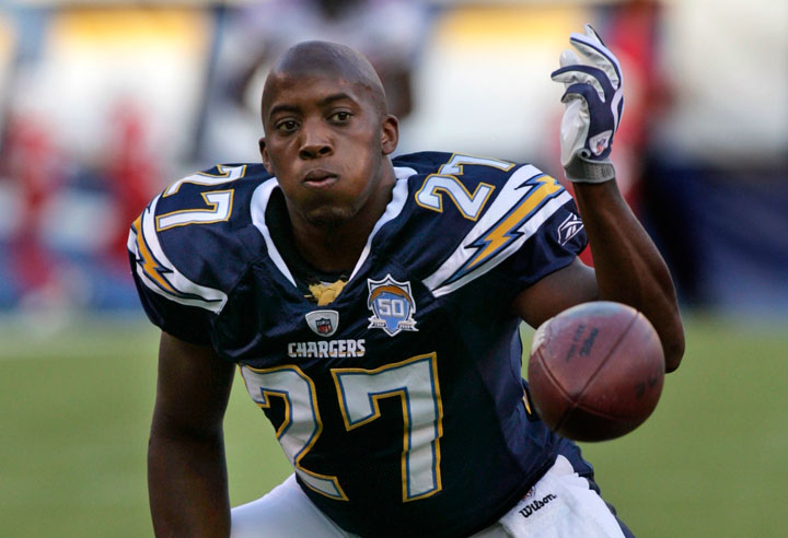 FILE - In this Sept. 4, 2009, file photo, San Diego Chargers cornerback Paul Oliver stretches prior to an NFL preseason football game against the San Francisco 49ers at Qualcomm Stadium in San Diego. The wife and sons of former San Diego Chargers defensive back Paul Oliver are taking legal action against the NFL for wrongful death, blaming sports-related concussions for his suicide last year. The suit was filed Monday, Sept. 22, 2014, in Los Angeles County Superior Court against the league, the Chargers, the New Orleans Saints and the corporations that own several helmet manufacturers.
