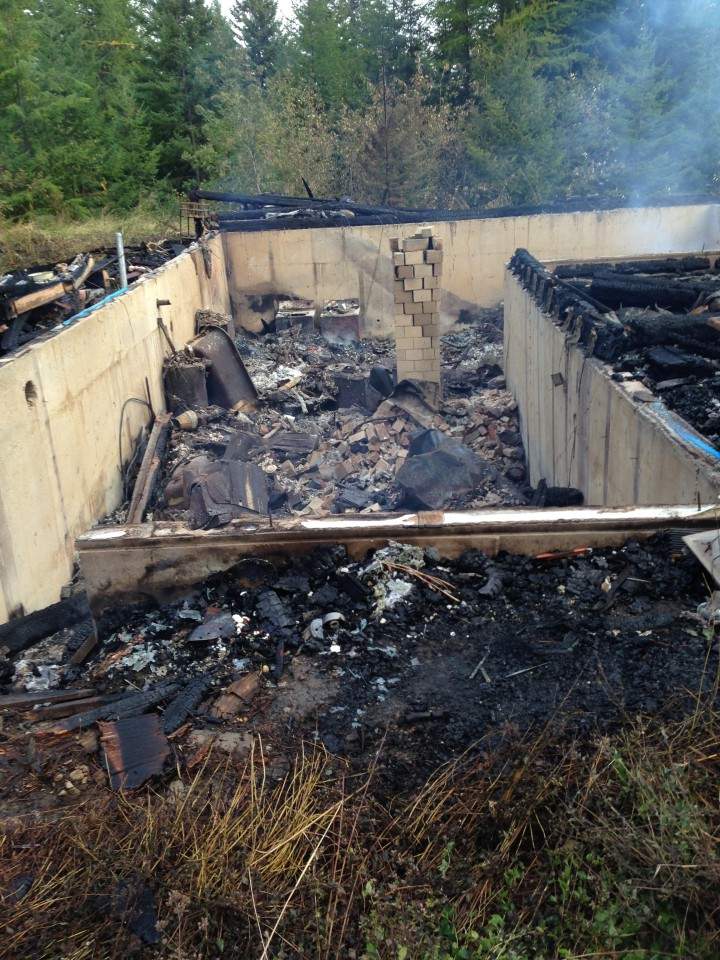 Aftermath of fire on Demorest Road. 