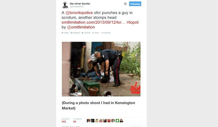 A screenshot of the tweet that sparked the police tweets