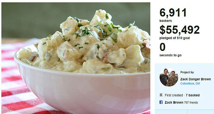 A man who jokingly sought $10 from a crowdfunding website to pay for his first attempt at making potato salad and ended up raising $55,000 is making good on his promise to throw a huge party.