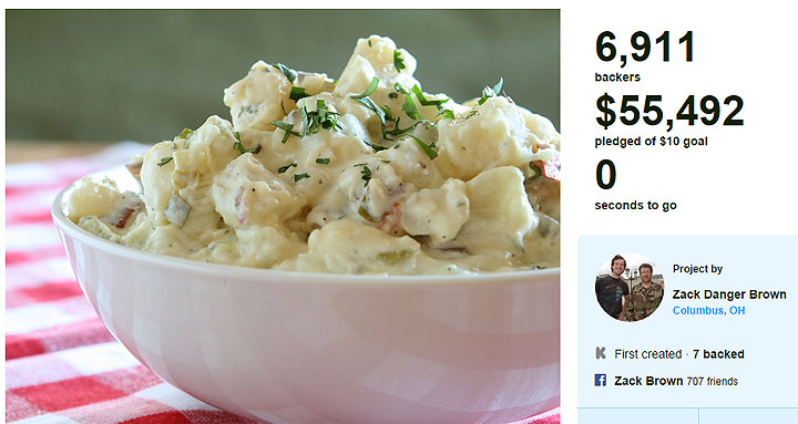 A man who jokingly sought $10 from a crowdfunding website to pay for his first attempt at making potato salad and ended up raising $55,000 is making good on his promise to throw a huge party.