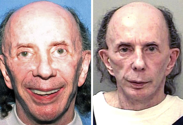 Phil Spector is pictured in July 2013 and October 2013.