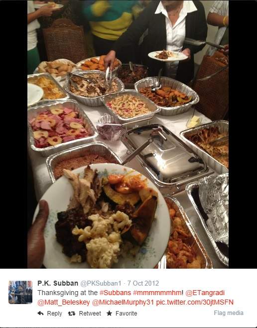 A feast at the Subban household.