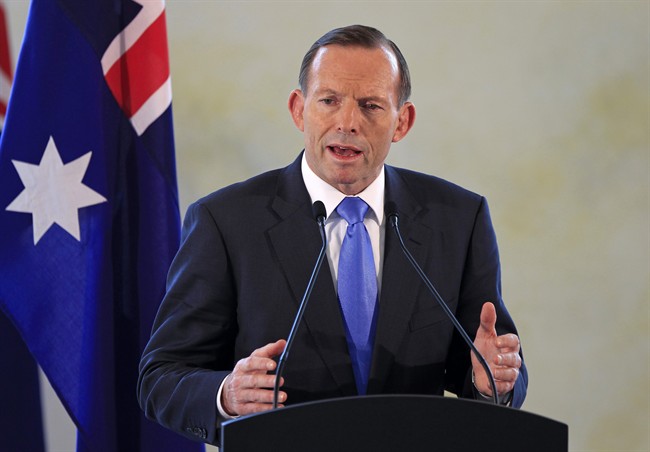 Australian Prime Minister Tony Abbott speaks during a press conference in Sept. 2014.