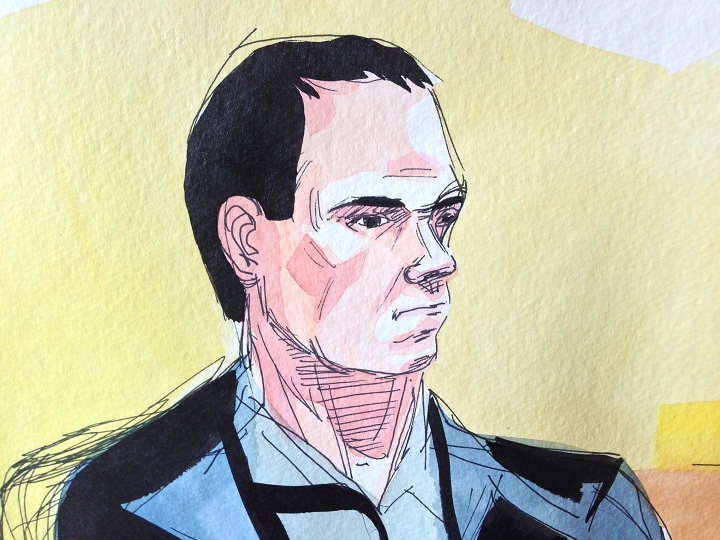 A court sketch of former cardiologist Guy Turcotte, accused of killing his two children, September 12, 2014.
