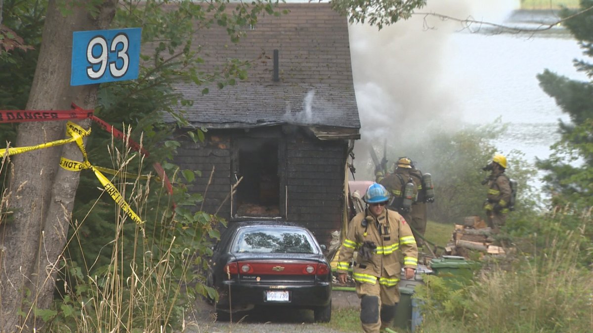 The blaze on Hall Road was reported around 3 p.m. on Saturday.