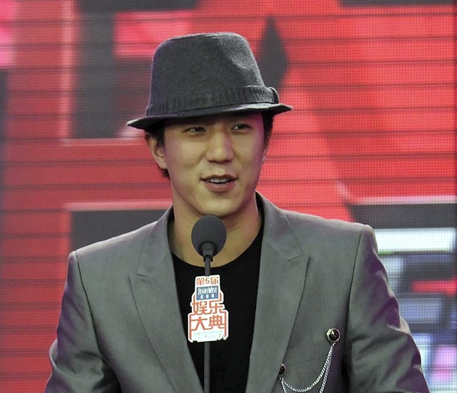 Jaycee Chan, son of Hong Kong martial arts film star Jackie Chan, speaks in Beijing, China on March 31, 2011 .