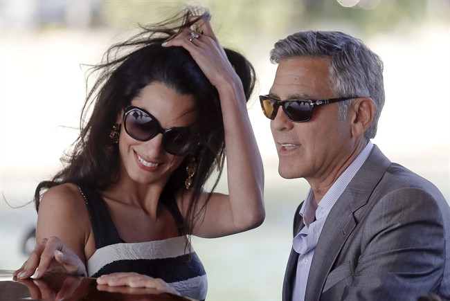 Clooney fiancee arrive in Venice for wedding
