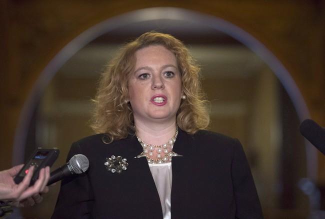 Lisa MacLeod, Progressive Conservative MPP for Nepean-Carleton, speaks to reporters at Queen's Park in Toronto on Tuesday, April 15, 2014.