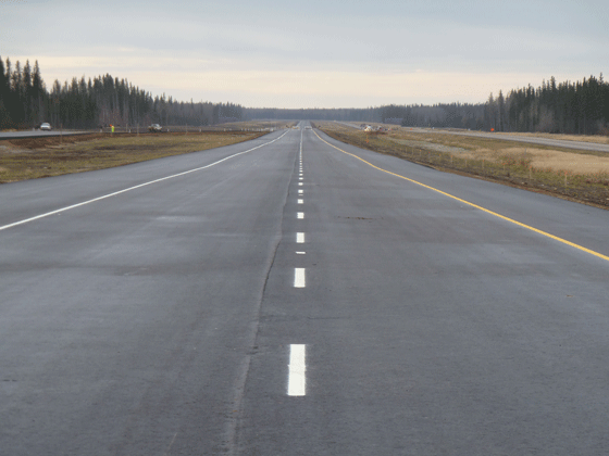 A section of Highway 63 in northern Alberta.