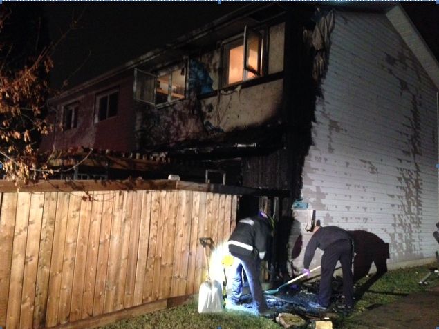 Fire at condo complex in the area of 183 Street and 64 Avenue, Oct. 6, 2014.