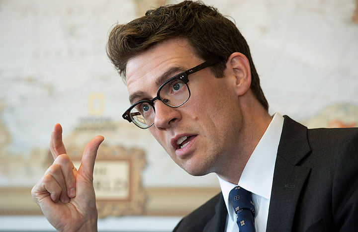 Ambassador to the Office of Religious Freedom Andrew Bennett speaks with the Canadian Press during an interview in his office Wednesday October 1, 2014 in Ottawa.