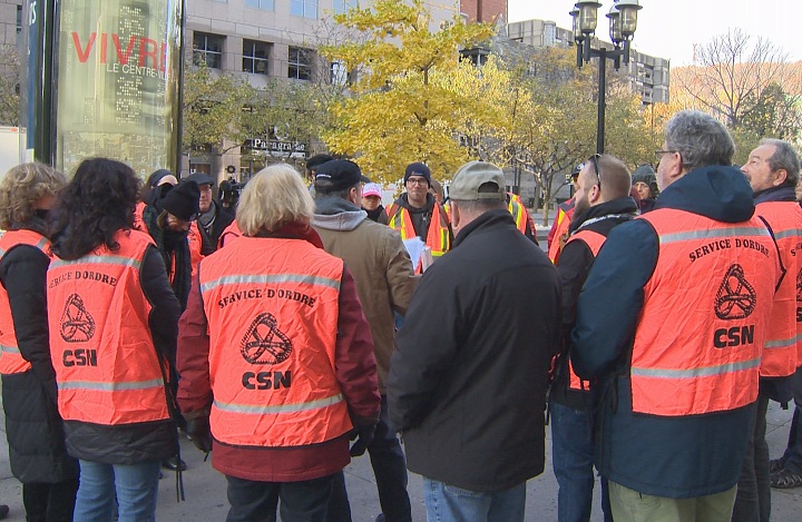 Protesters in Montreal.