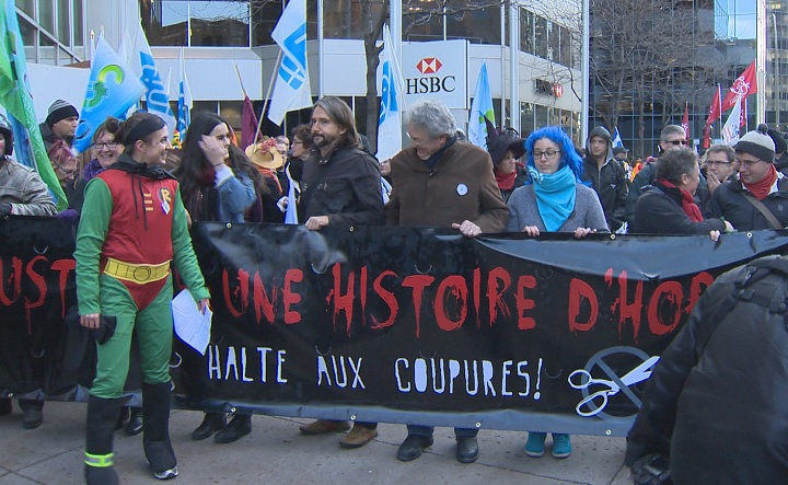 Protesters in Montreal.
