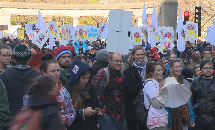 Protesters in Montreal.