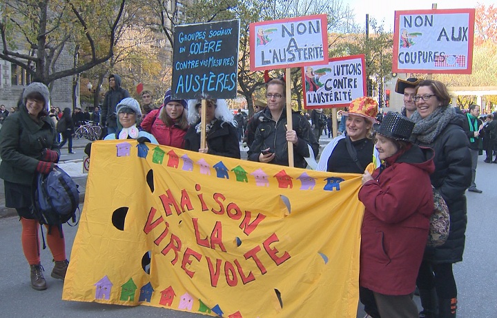 Protesters in Montreal.