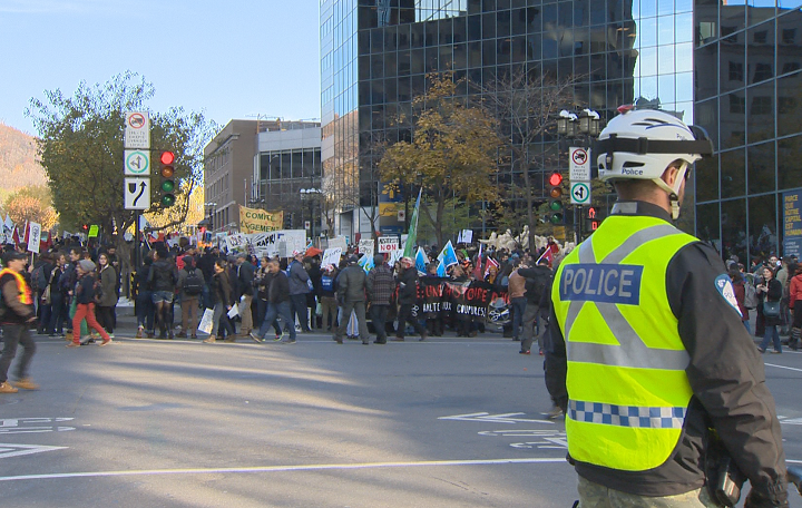 Protesters in Montreal.