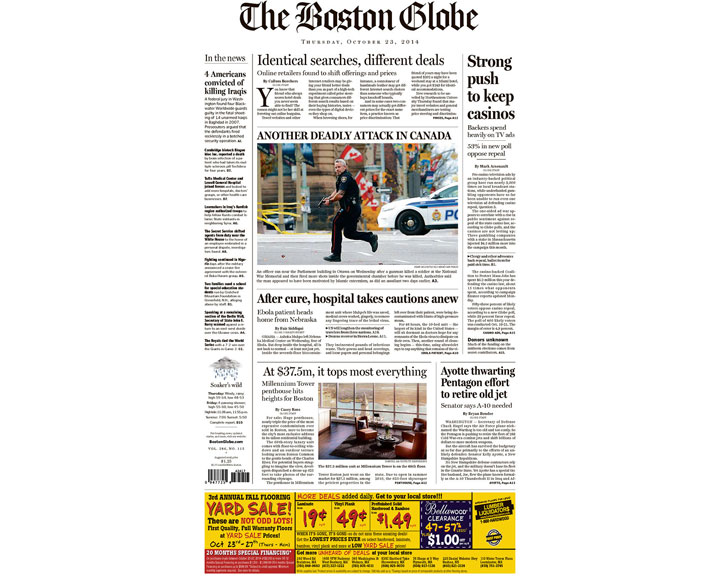 PHOTOS: Newspaper front pages day after Ottawa came under attack - image