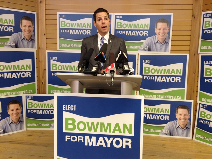Brian Bowman at a campaign event in Winnipeg Tuesday, October 14, 2014.