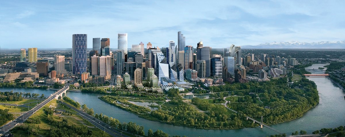 Calgary's skyline circa 2024.