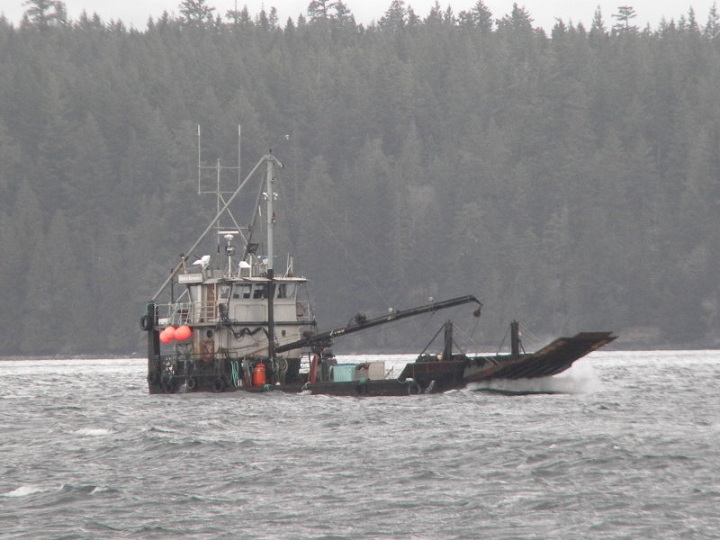 The barge that sunk near Campbell River.
