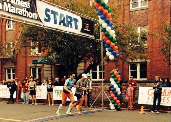 Visually Impaired Runner Races With Guide In Victoria Marathon
