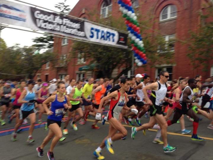 Visually Impaired Runner Races With Guide In Victoria Marathon