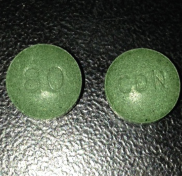 The fake OxyContin pills look like this.