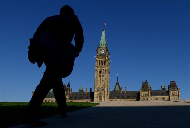 A man walks on Parliament Hill on September 15, 2014.
