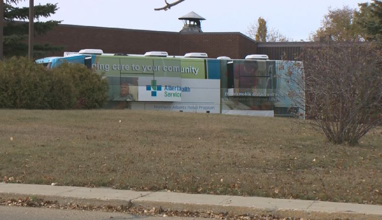 Dialysis bus in Lac La Biche, Alberta.